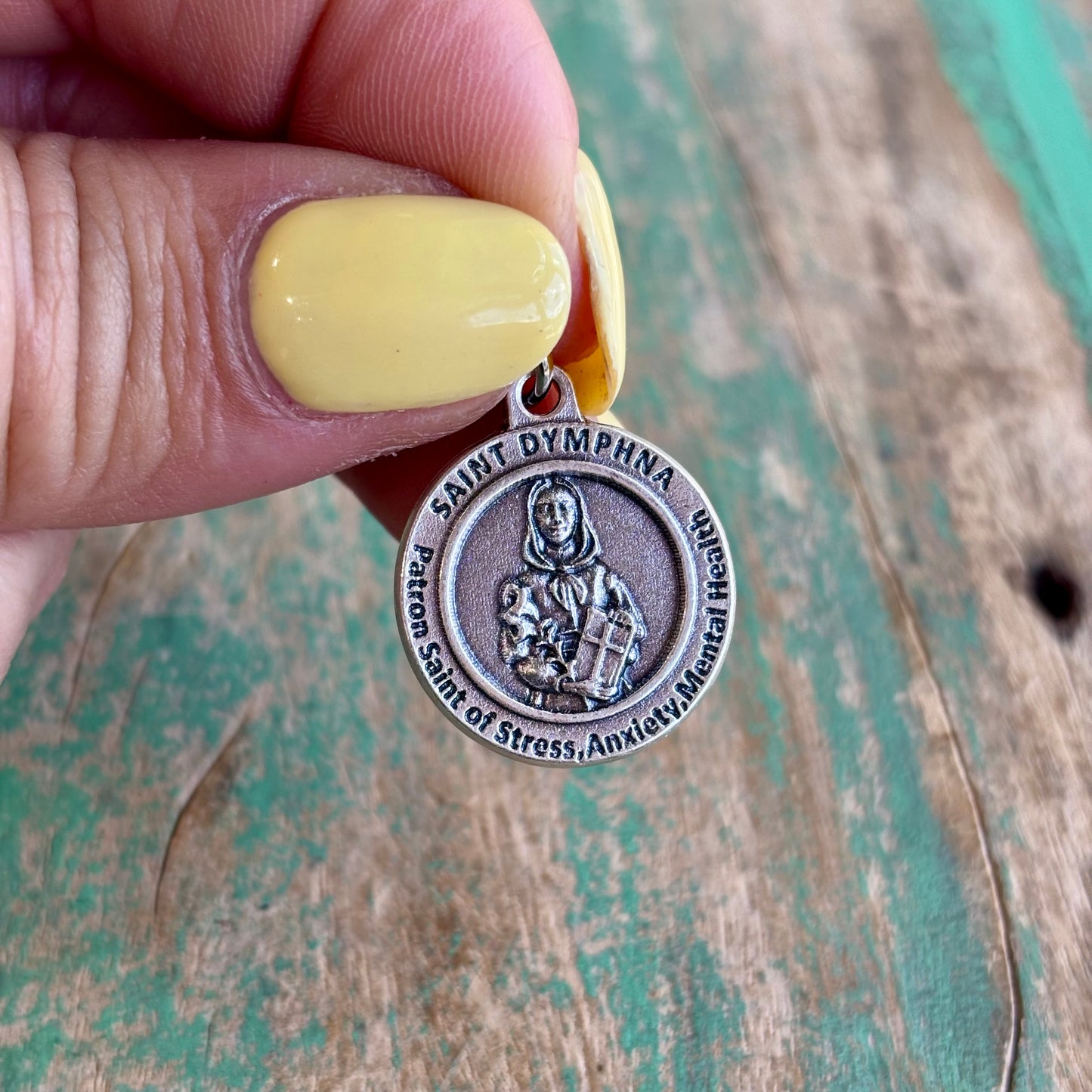 St Dymphna Round Italian Medal (Stress)