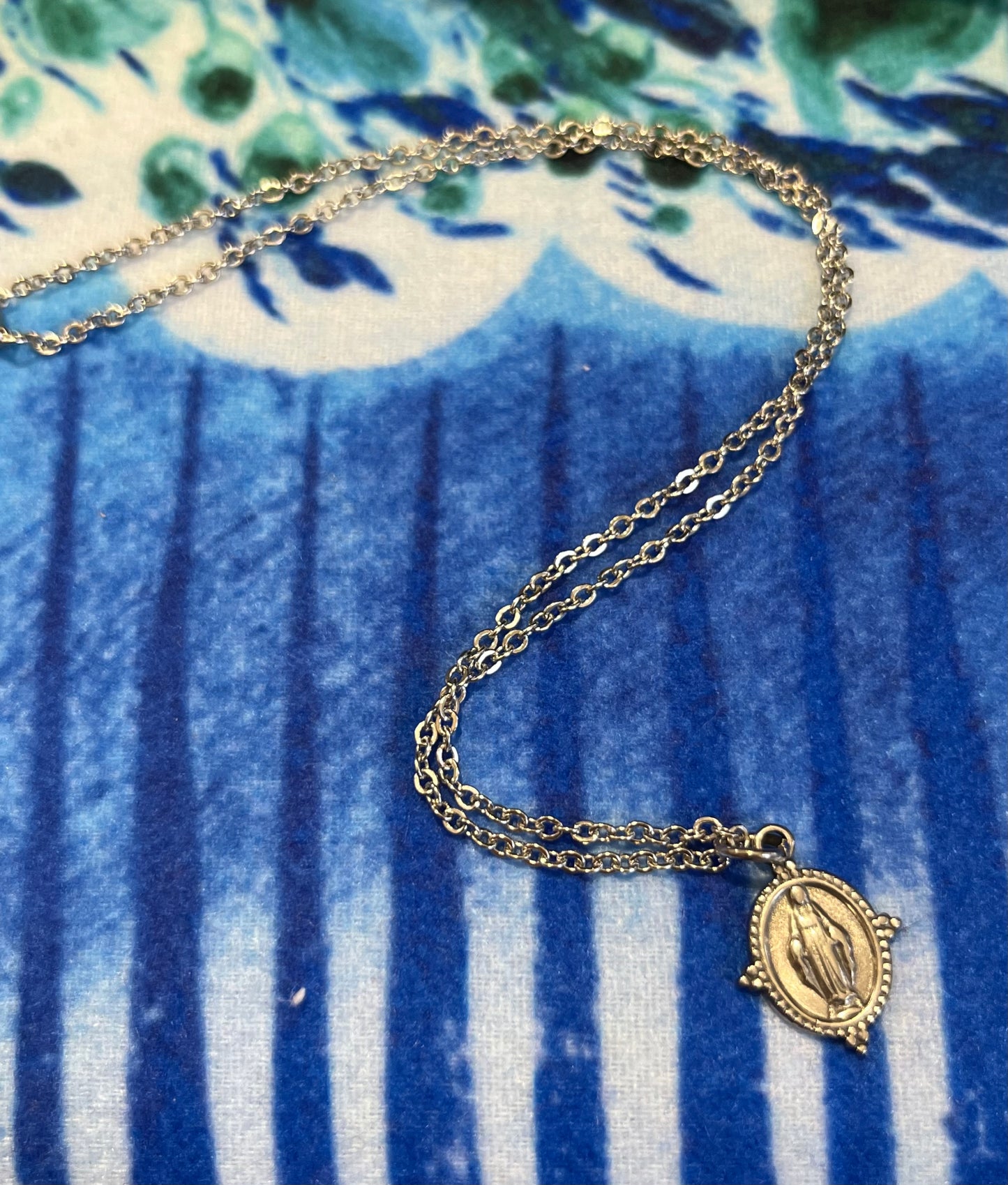 Mini Our Lady of Grace Chain and Earrings