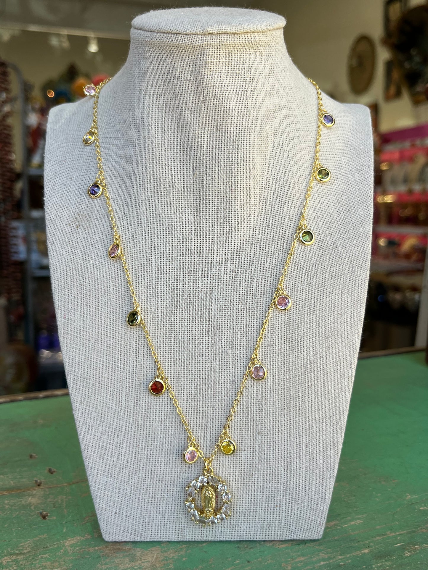 Gold Confetti CZ OLG Necklace and Earrings