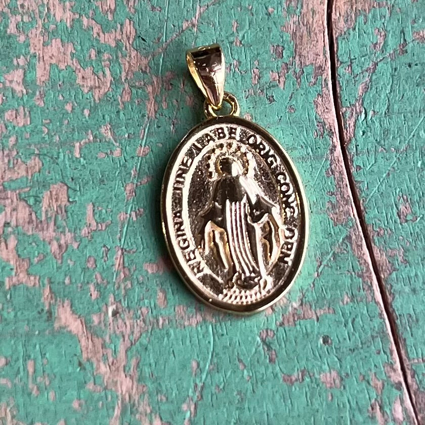 Small Sterling Silver Miraculous Medal Necklace