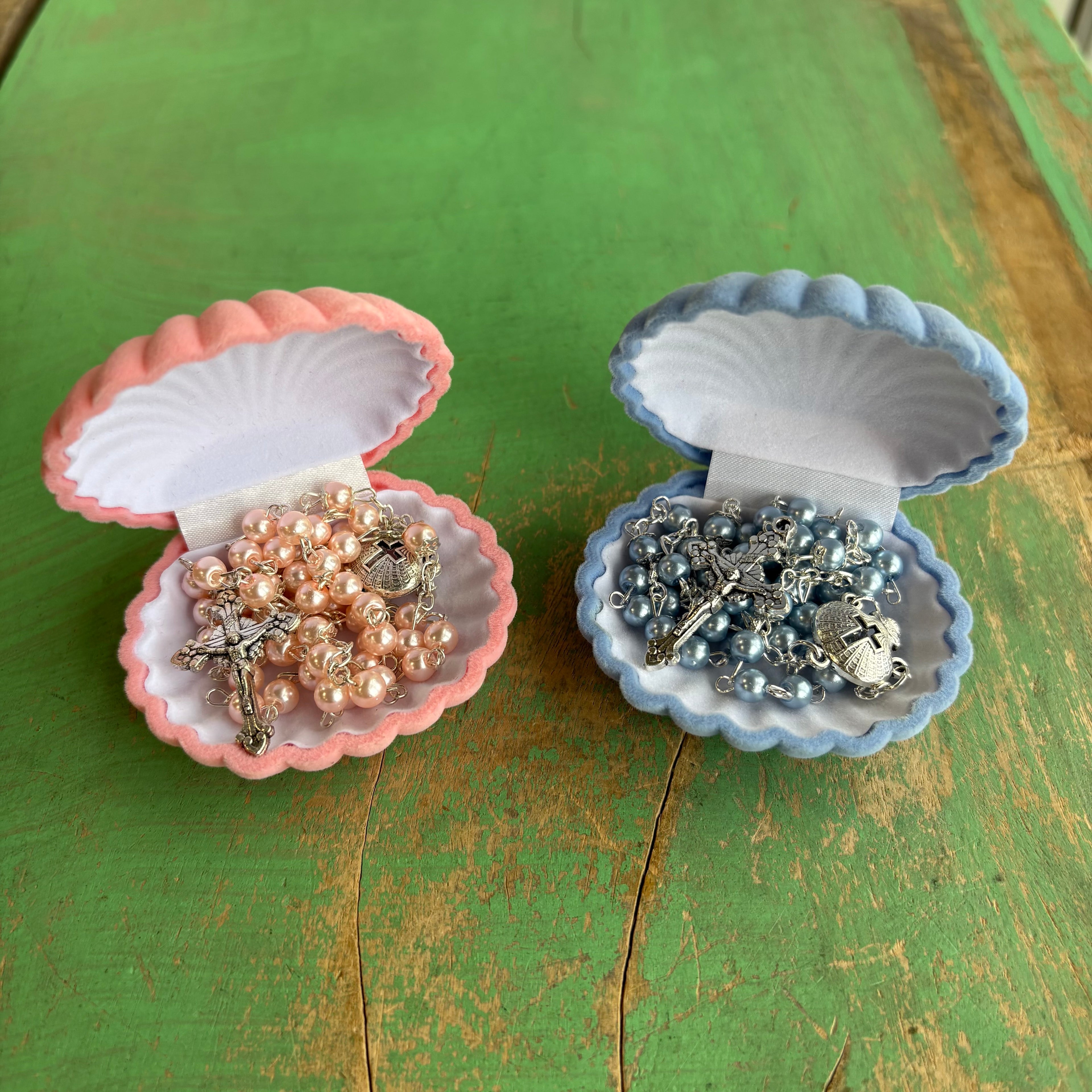 Baptism Shell Case Rosary