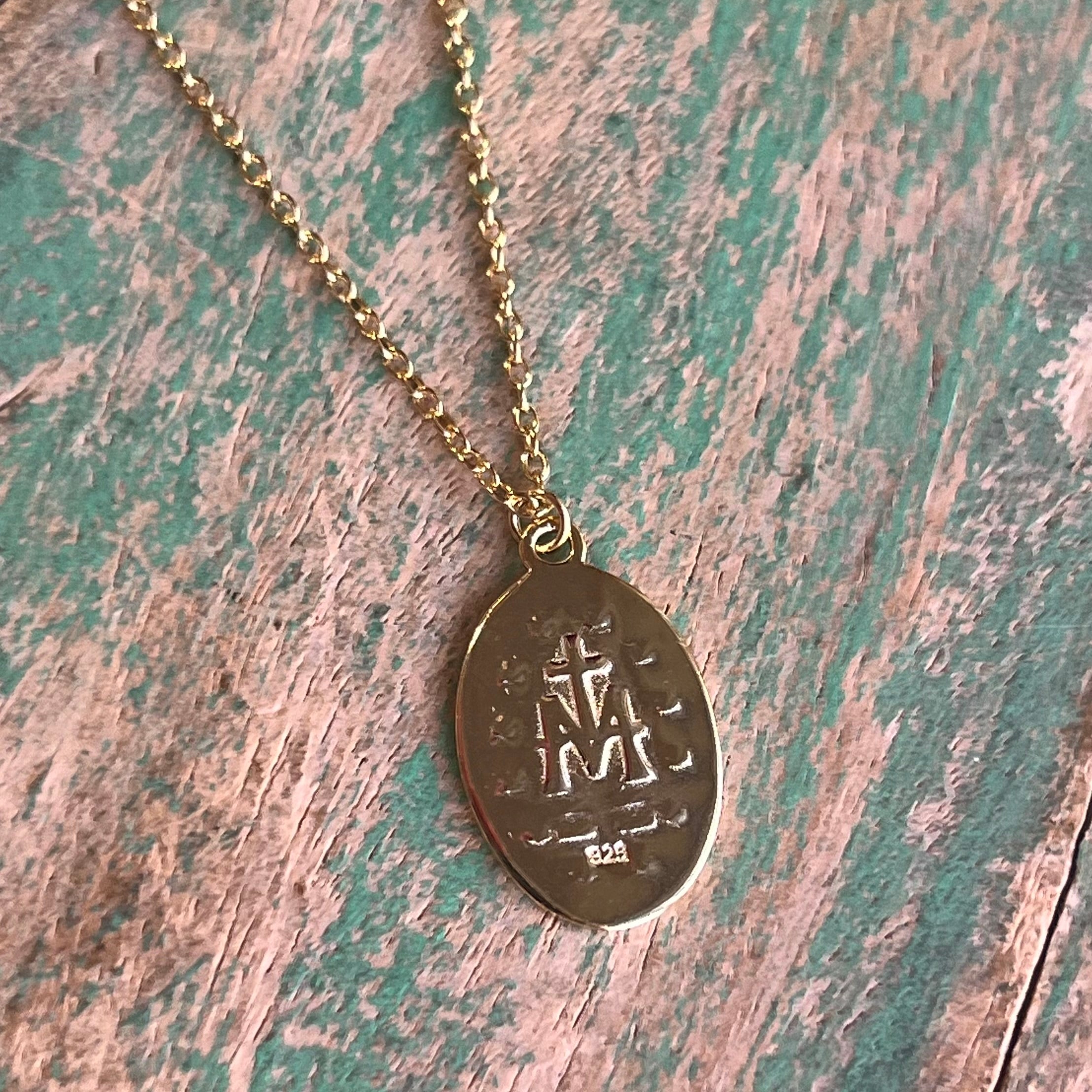 Small Sterling Silver Miraculous Medal Necklace