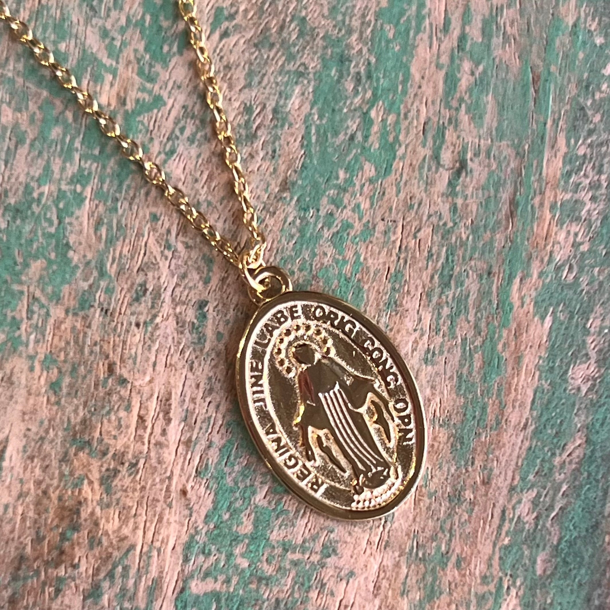 Small Sterling Silver Miraculous Medal Necklace