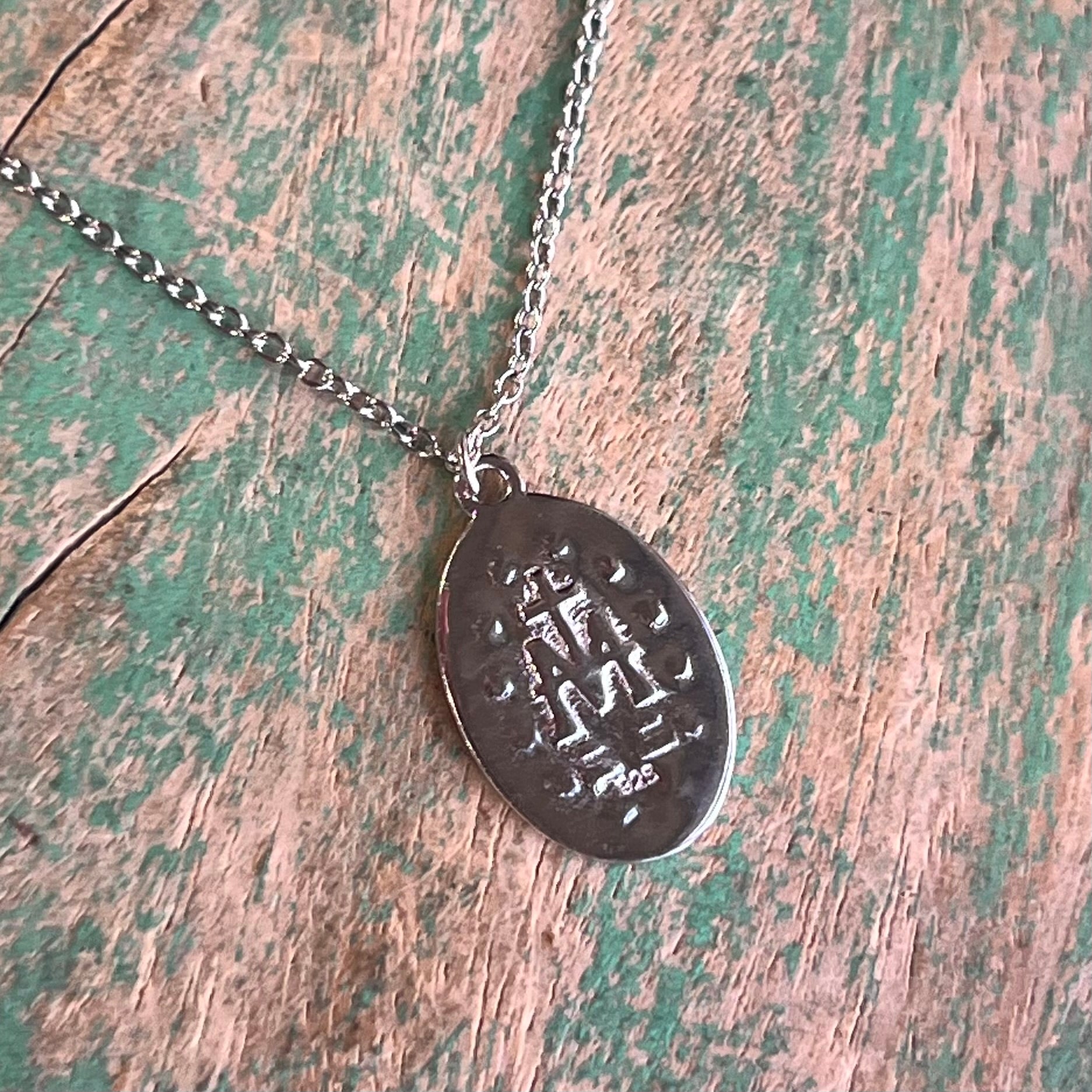 Small Sterling Silver Miraculous Medal Necklace