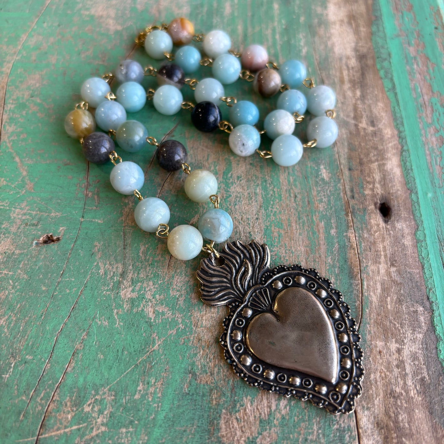 Serenity Sacred Heart Necklace or Earrings