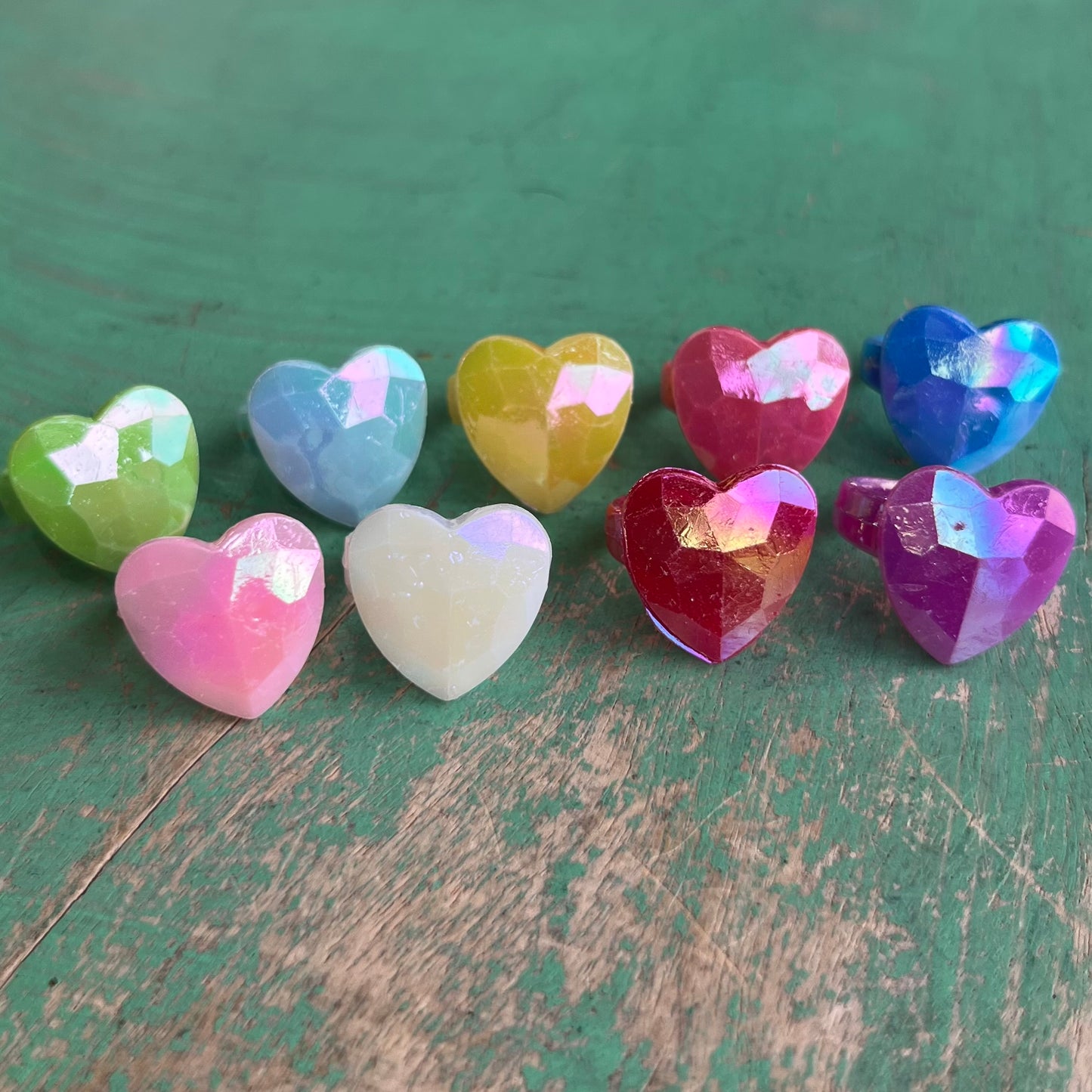 Girl's Plastic Heart Rings