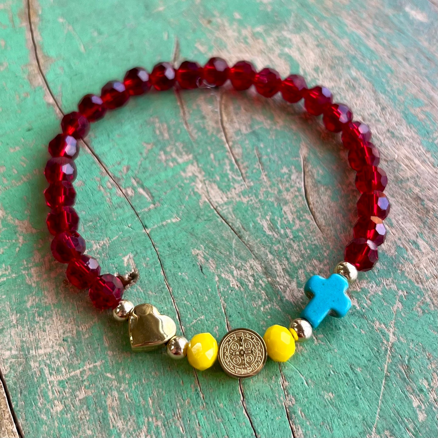 Red crystal St Benedict Bracelet