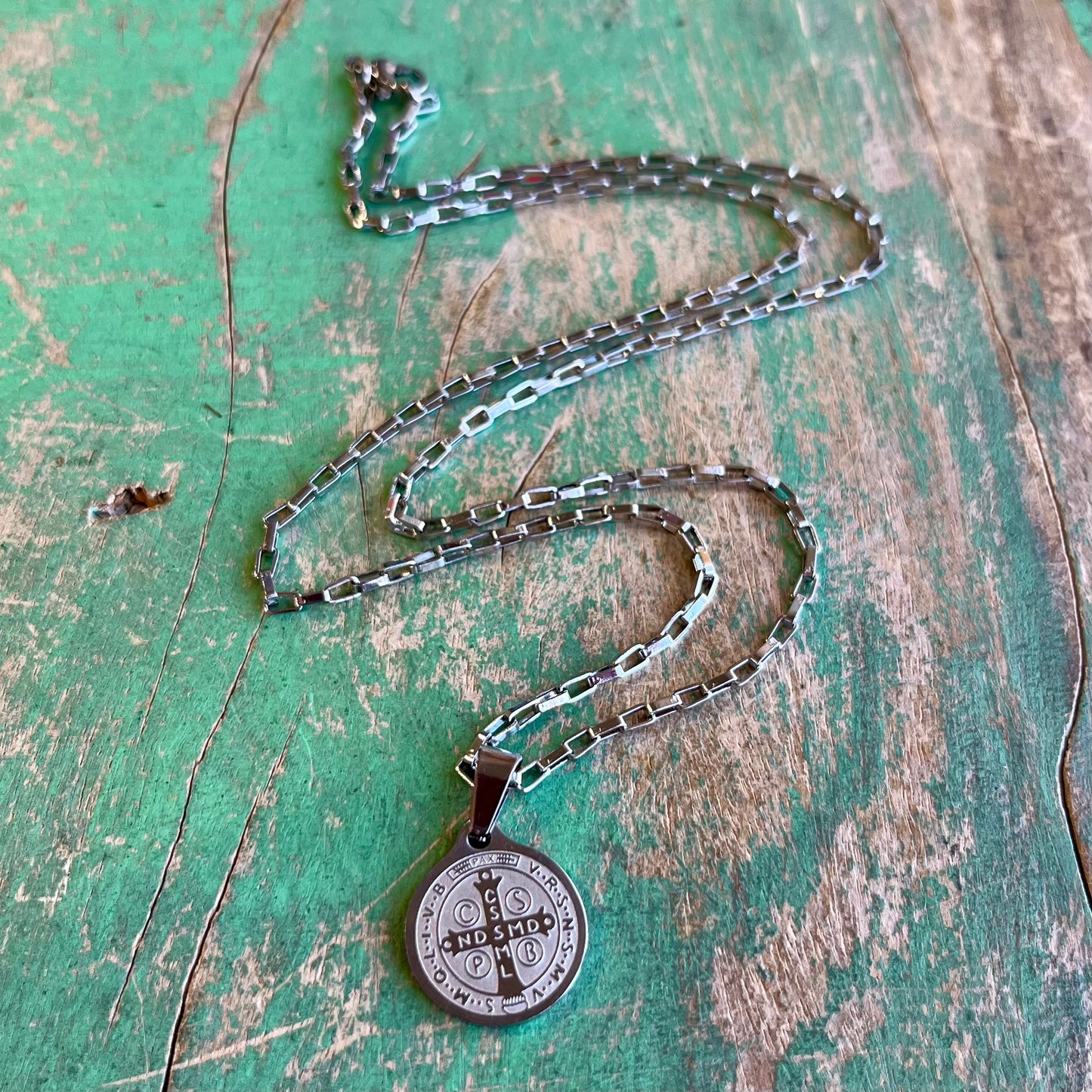 Stainless Steel St Benedict Chain Necklace