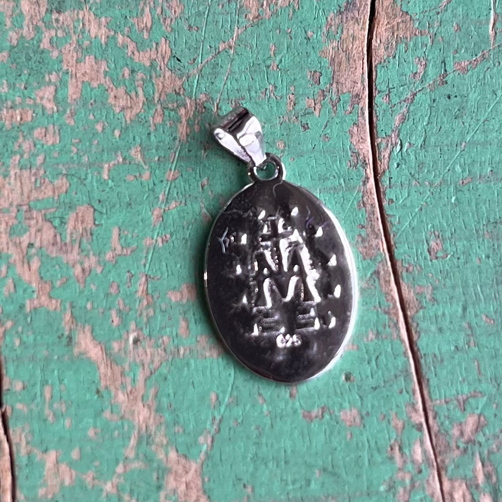 Small Sterling Silver Miraculous Medal Necklace
