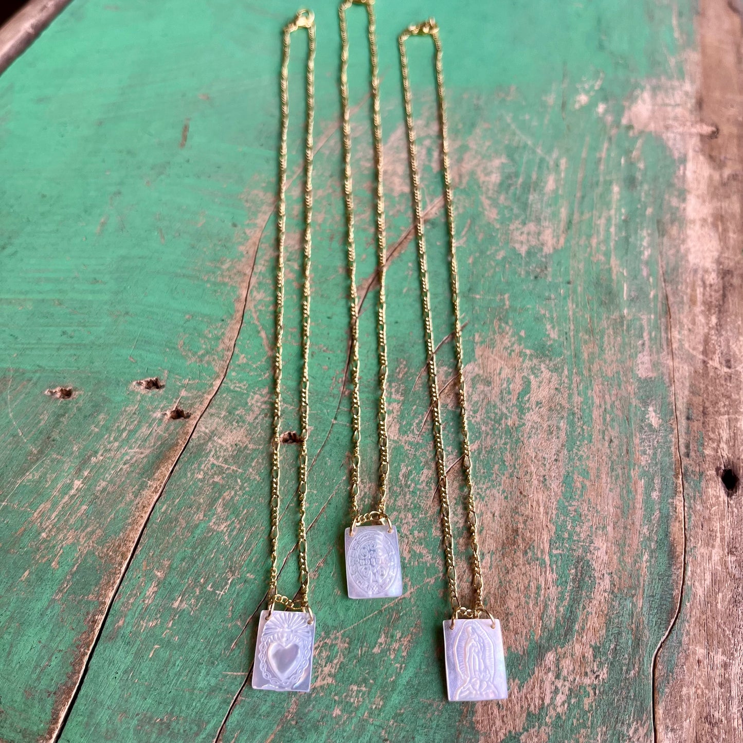 Long Lasting 18k Gold Plated Scapular Necklace
