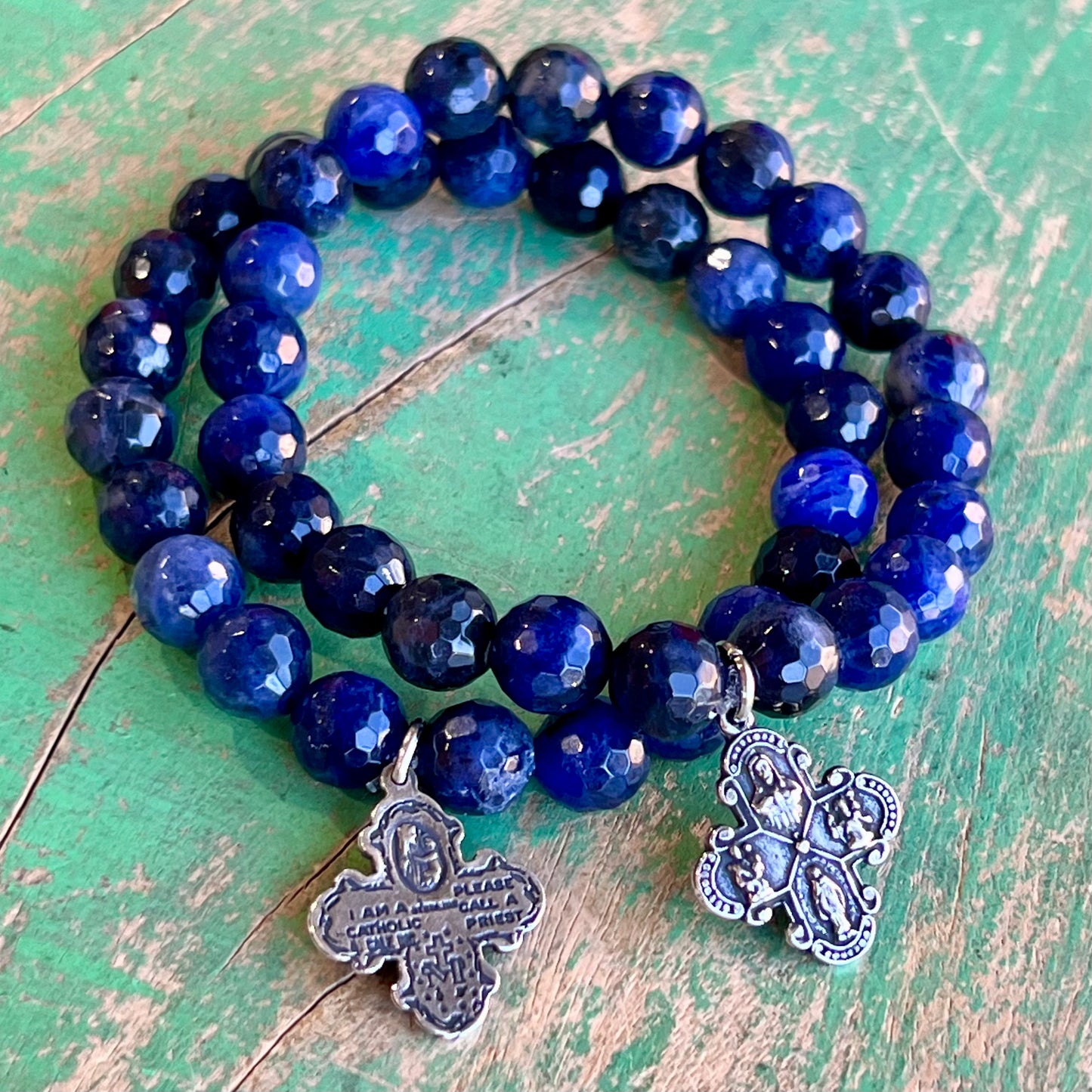 Denim Four Way Cross Bracelet