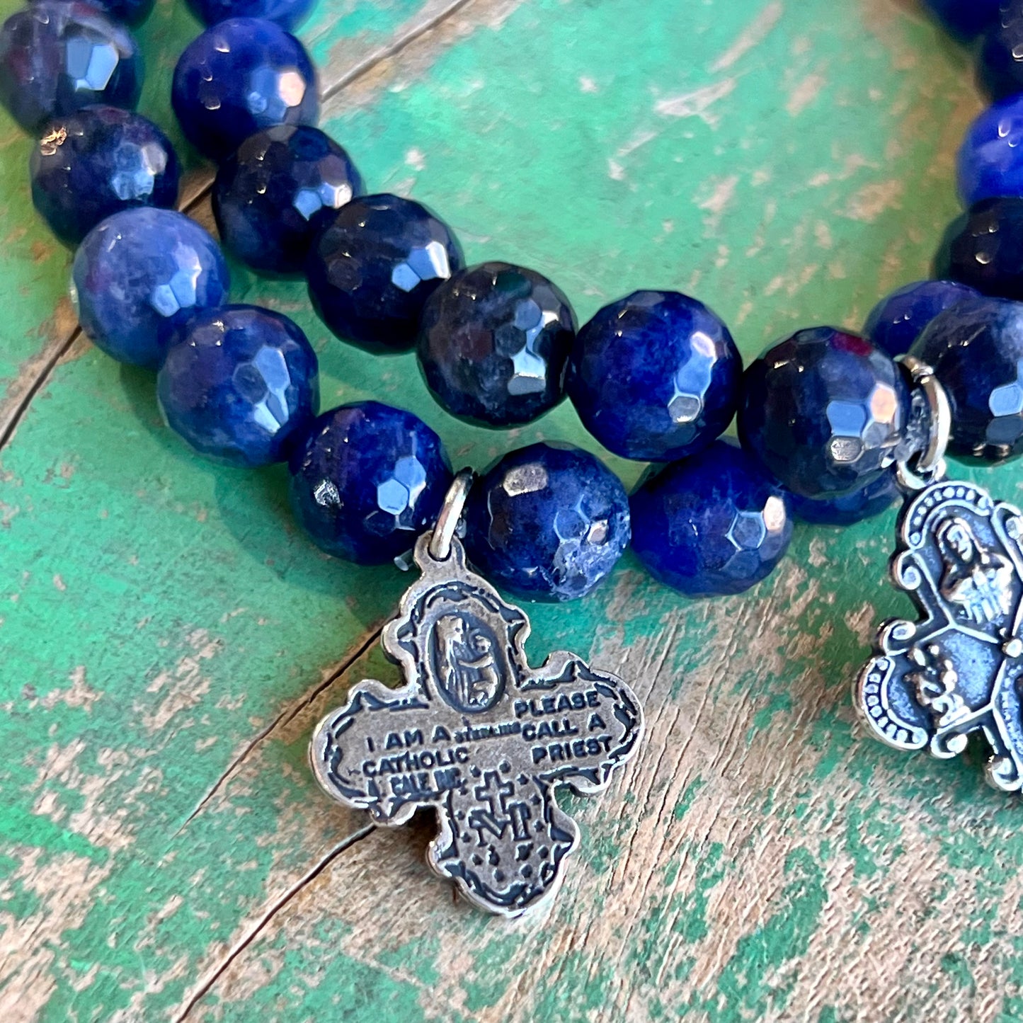 Denim Four Way Cross Bracelet