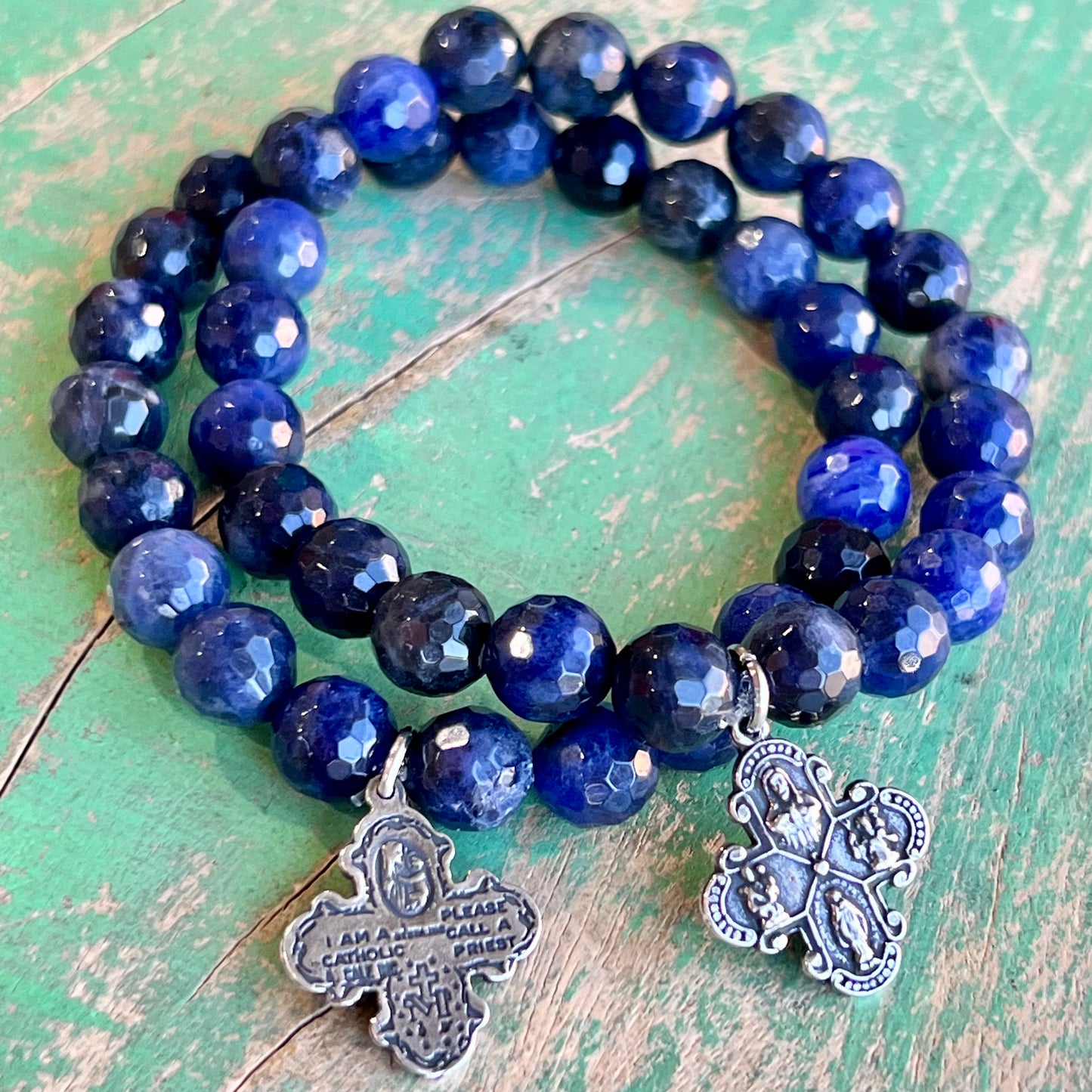 Denim Four Way Cross Bracelet