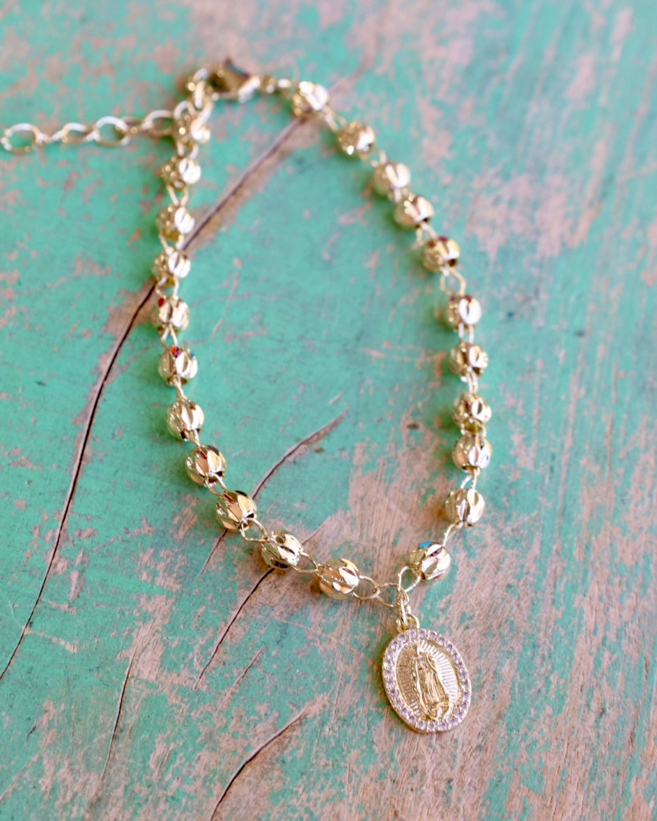 Gold Plated CZ OLG Bracelet
