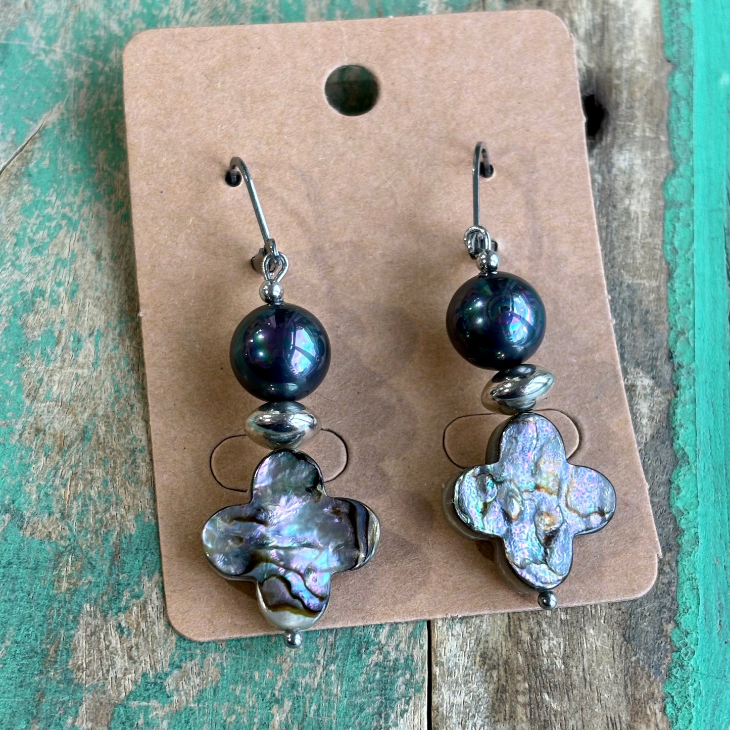 Abalone Cross Bracelet or Earrings