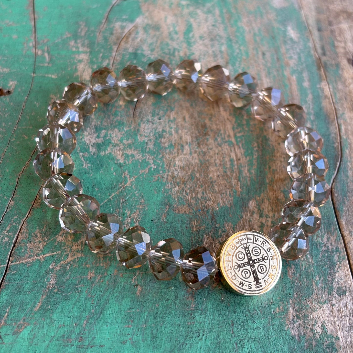 Crystal Gold St Benedict Bracelet