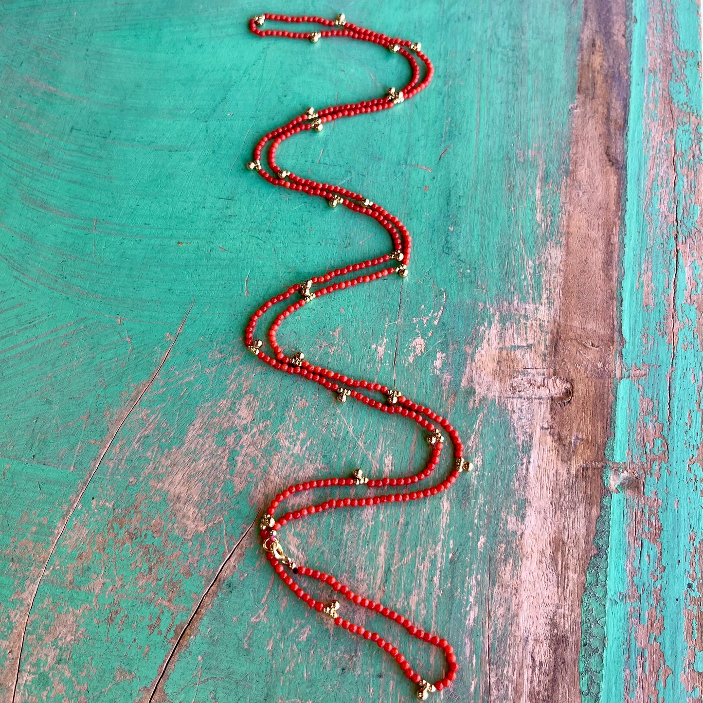 Long Natural Stone Layering Necklaces