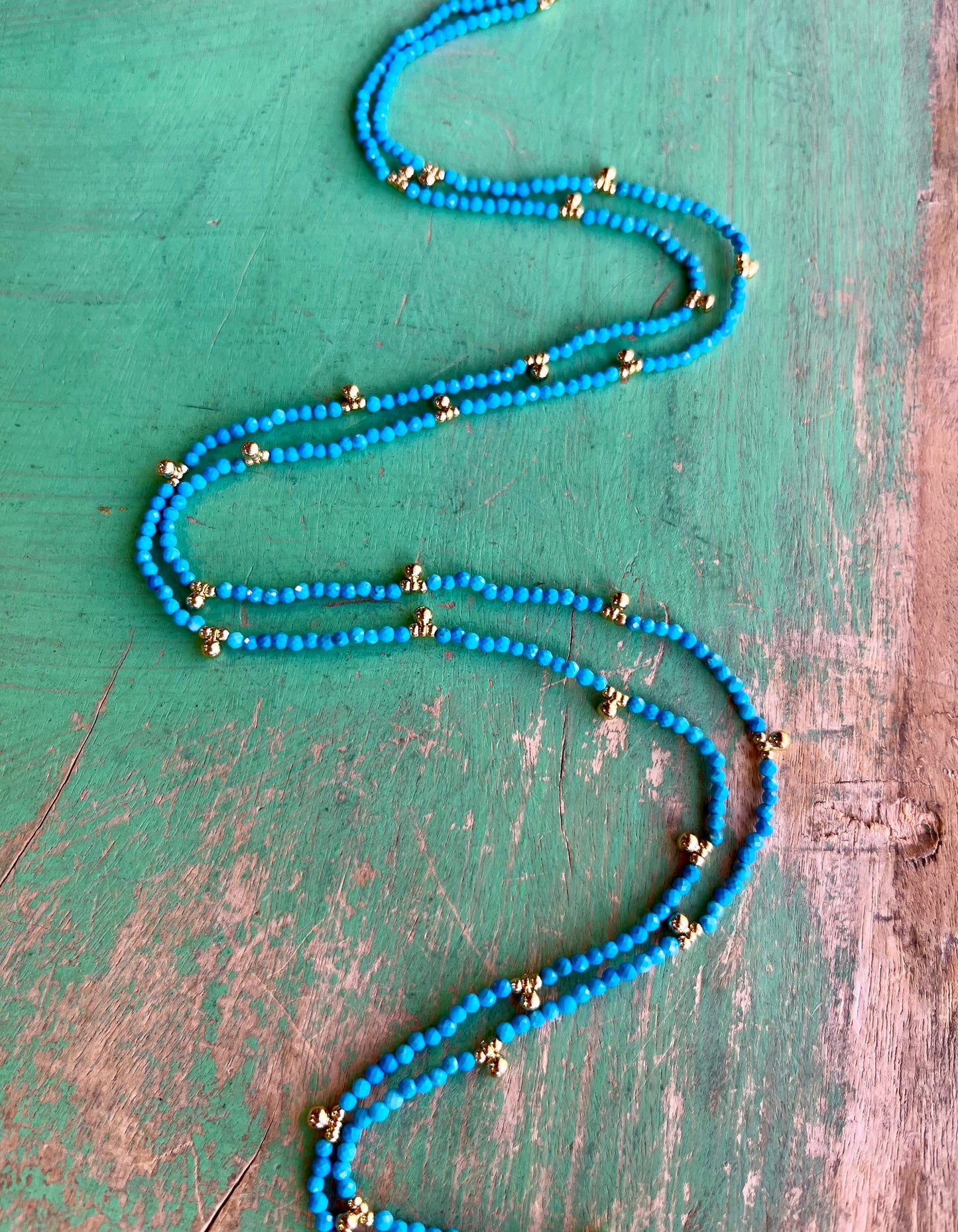 Long Natural Stone Layering Necklaces