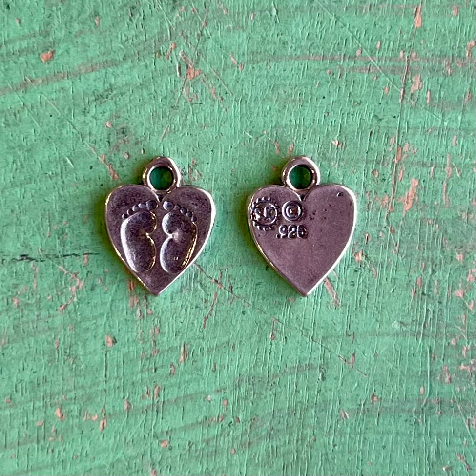Sterling Silver Heart with Baby Feet