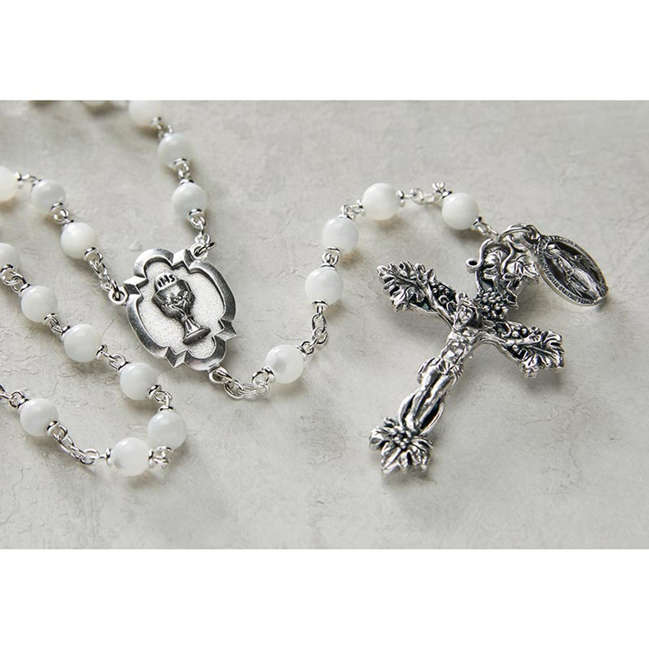 White Heritage Holy Communion Rosary