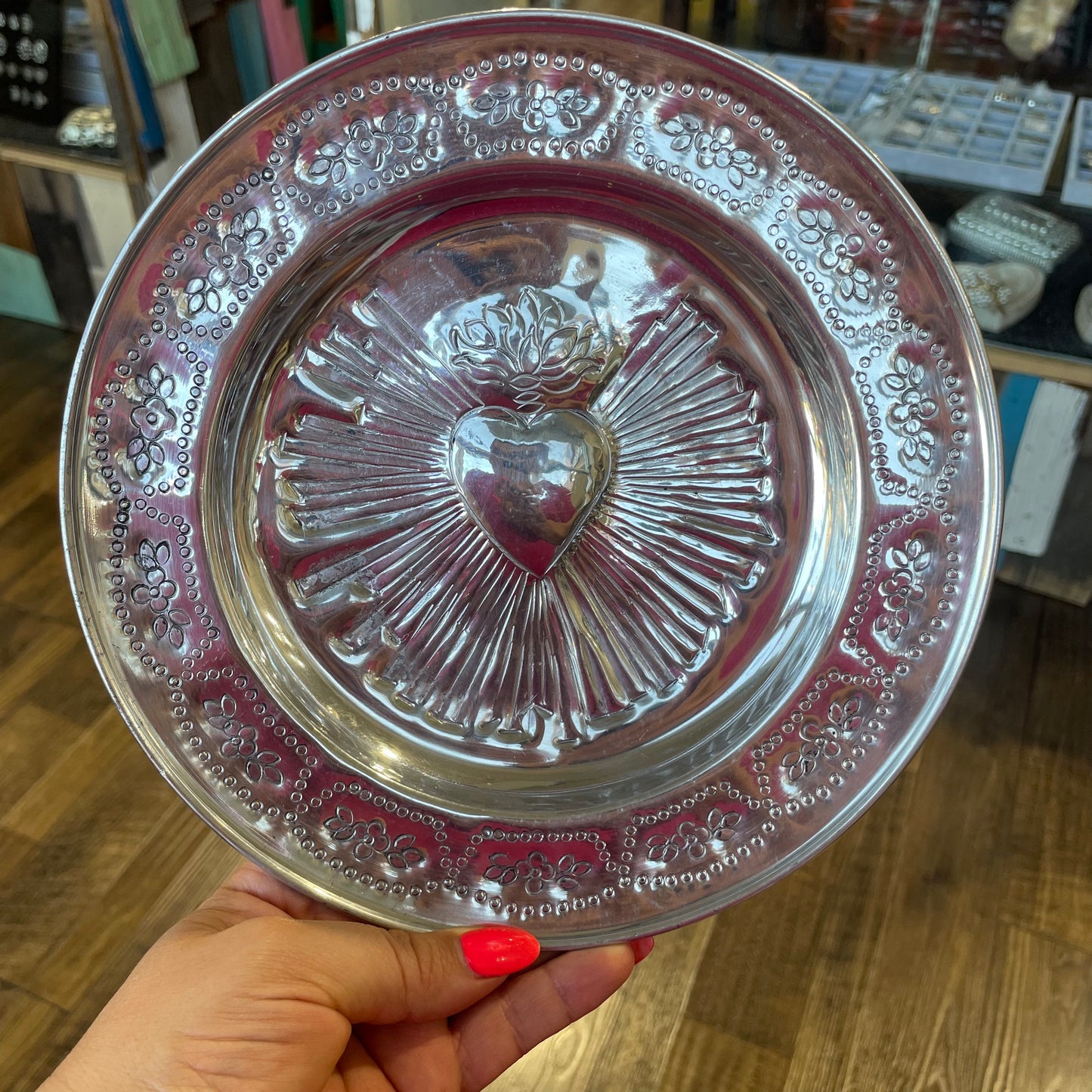 Aluminum Sacred Heart Platter