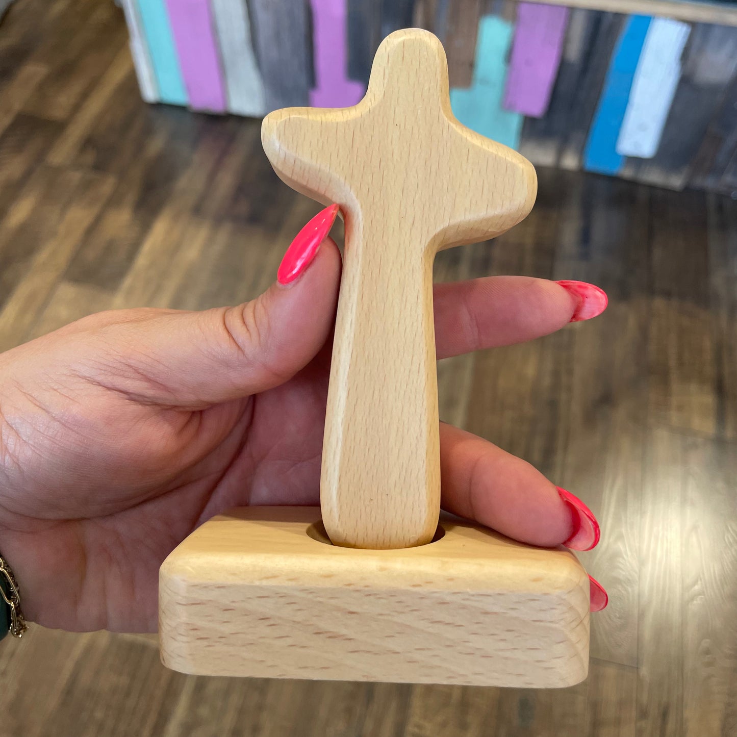 Wood Standing Hand Cross