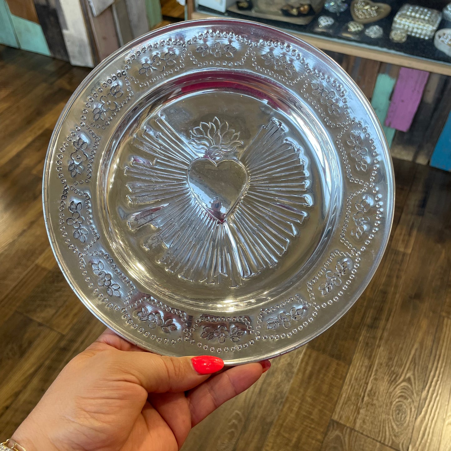 Aluminum Sacred Heart Platter