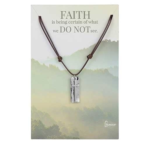 Long Cross Adjustable Cord Necklace