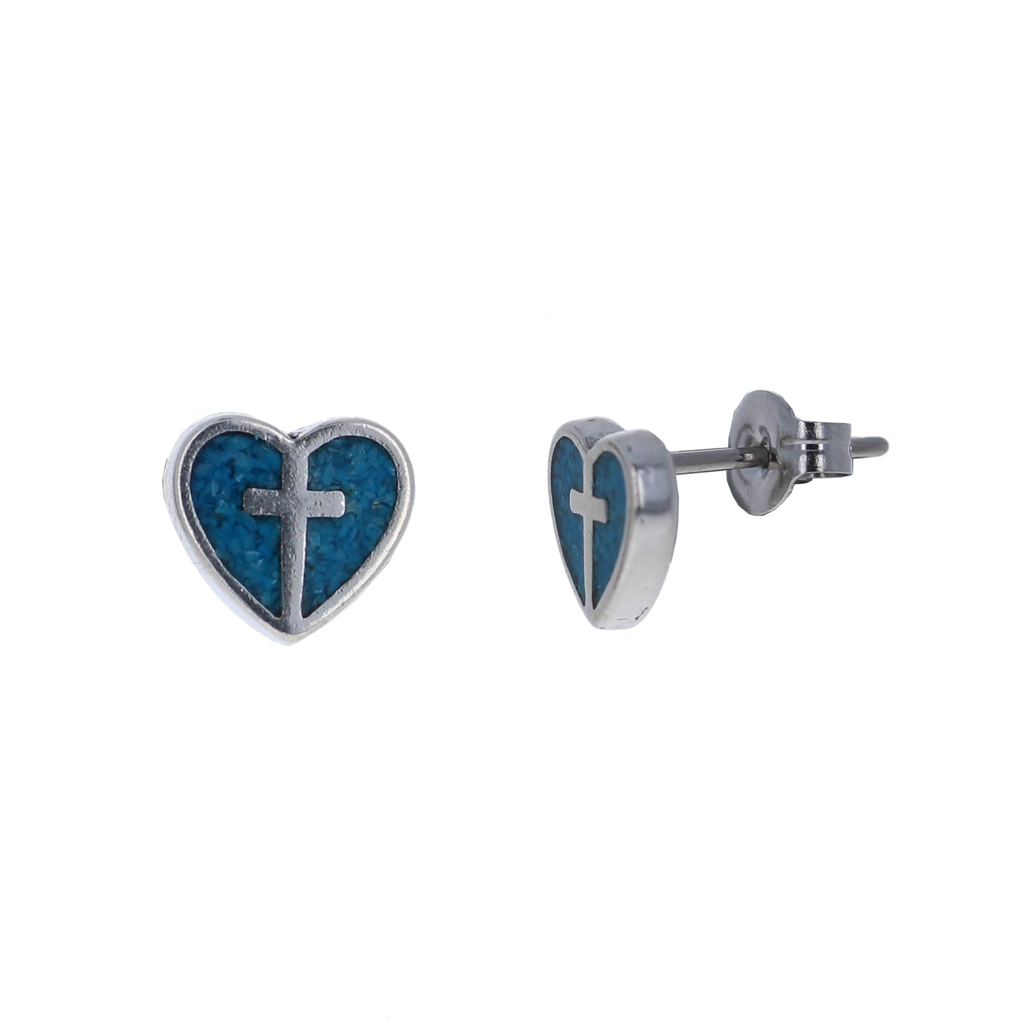 Turquoise Cross My Heart Earrings