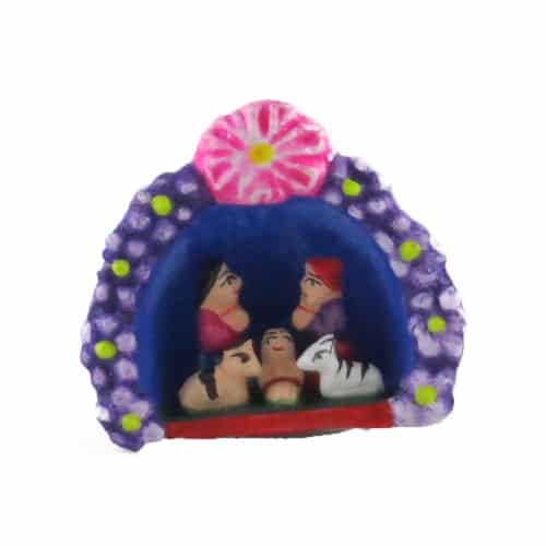 Mini Tocto Round Nativity Retablo