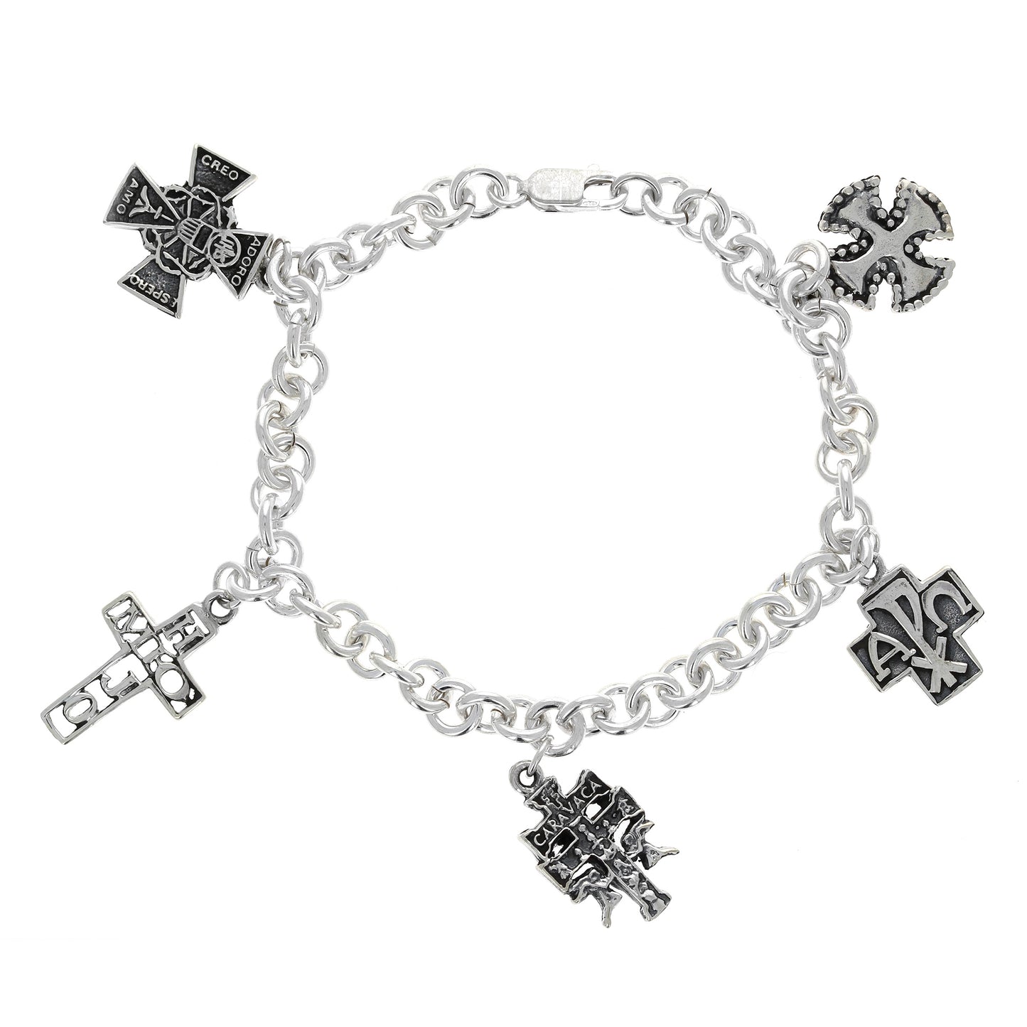 Sterling Silver Cross Charm Bracelet