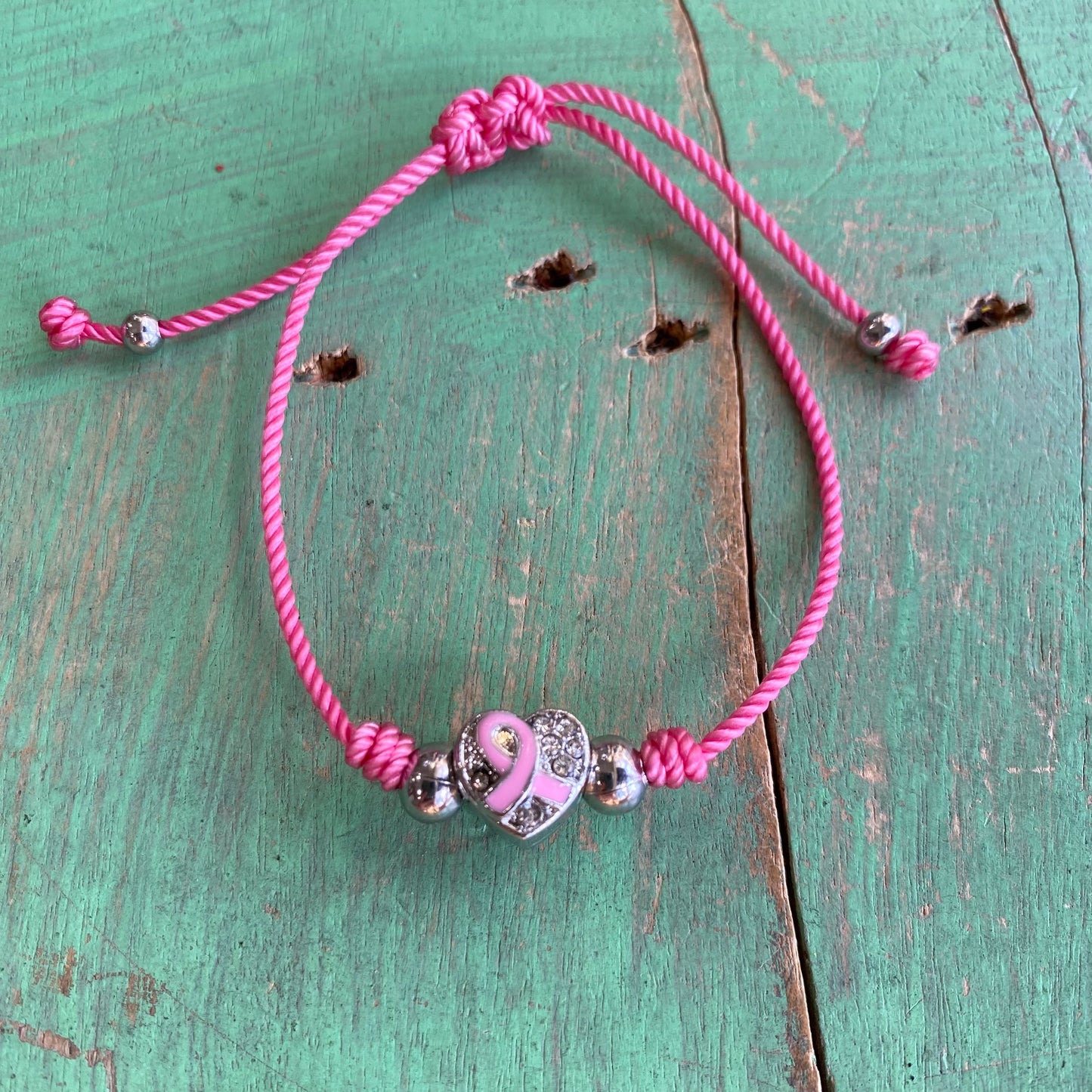Breast Cancer Awareness Heart Bracelet