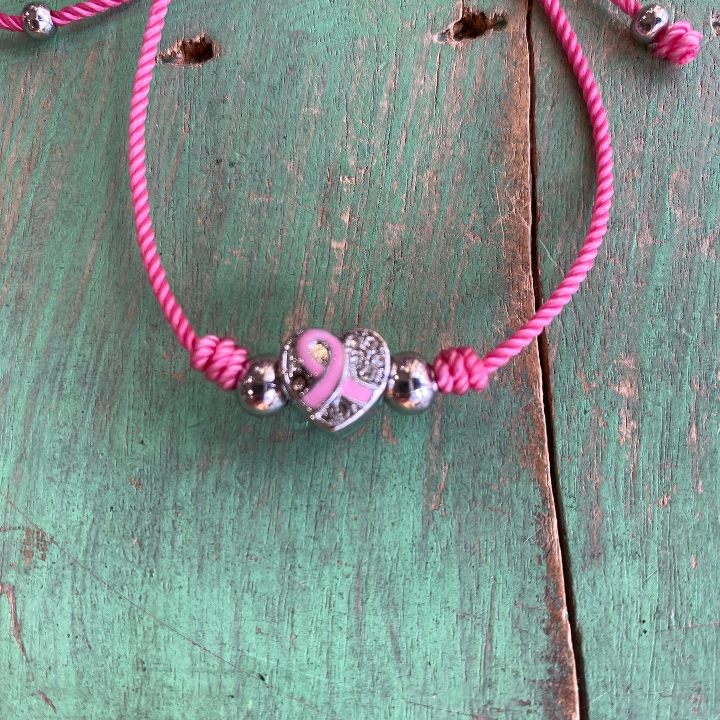Breast Cancer Awareness Heart Bracelet