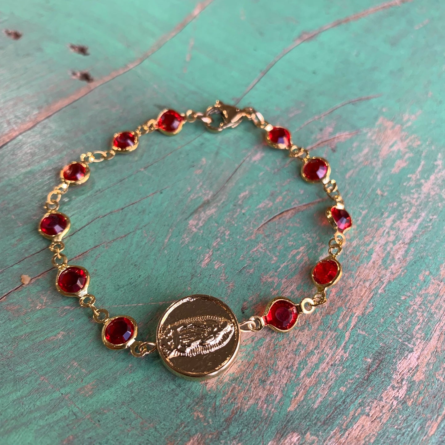 Our Lady of Guadalupe Red Crystal Bead Set