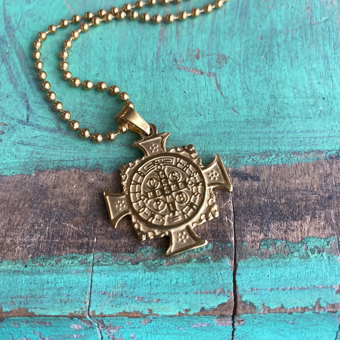 St Benedict Cross Ball Chain