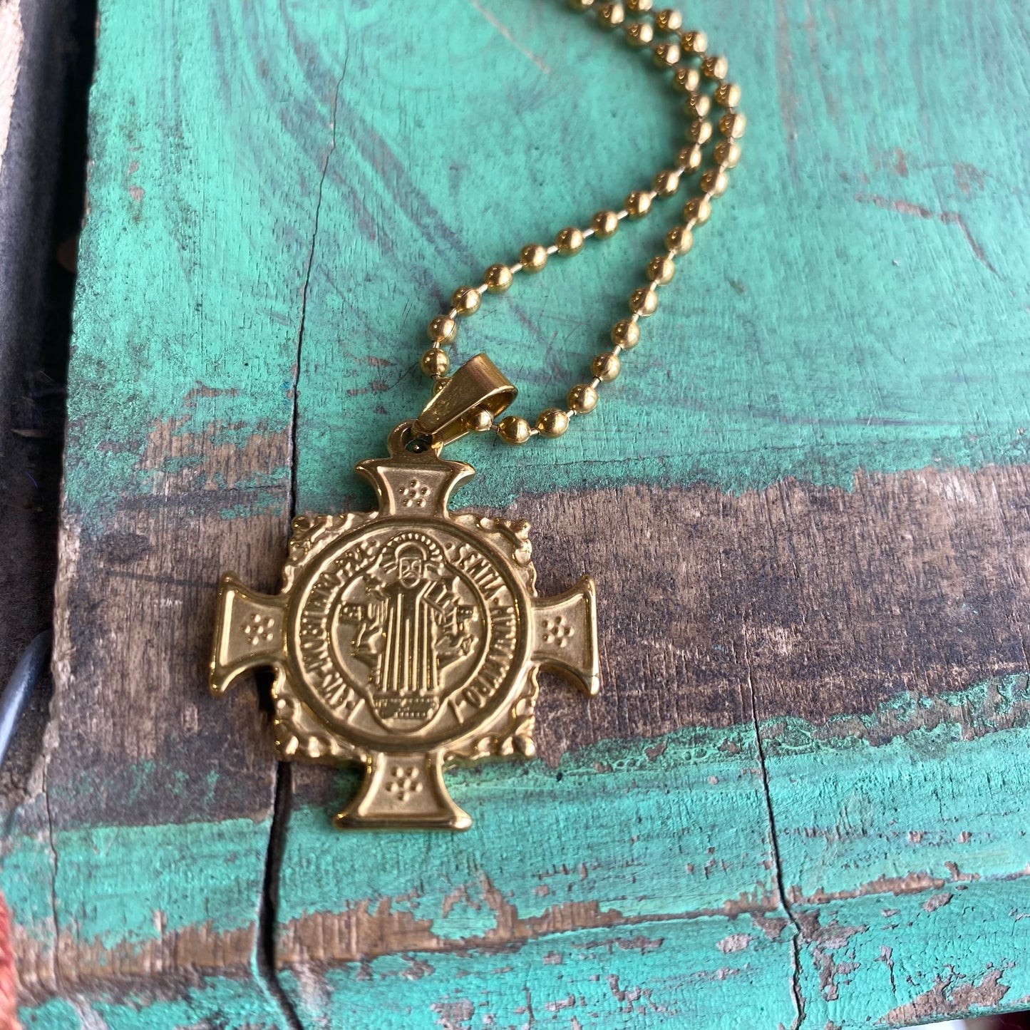 St Benedict Cross Ball Chain