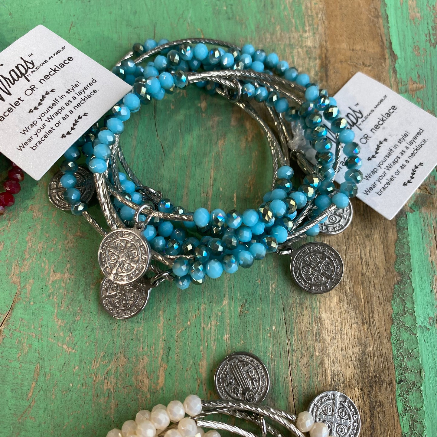 Silver Crystal Protection Wrap Necklace or Bracelet