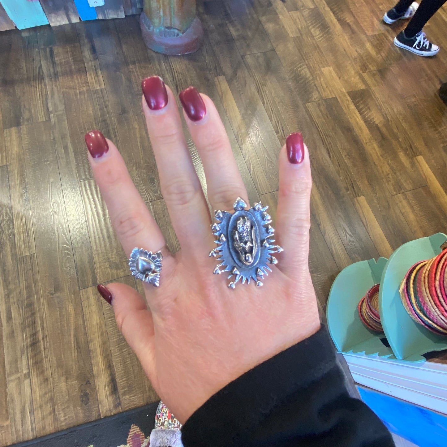 Sterling Silver Love Our Lady Adjustable Ring