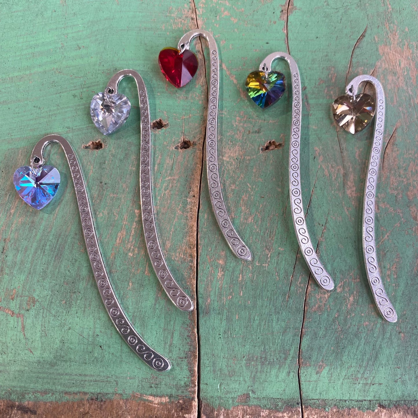 Crystal Heart Bookmarks