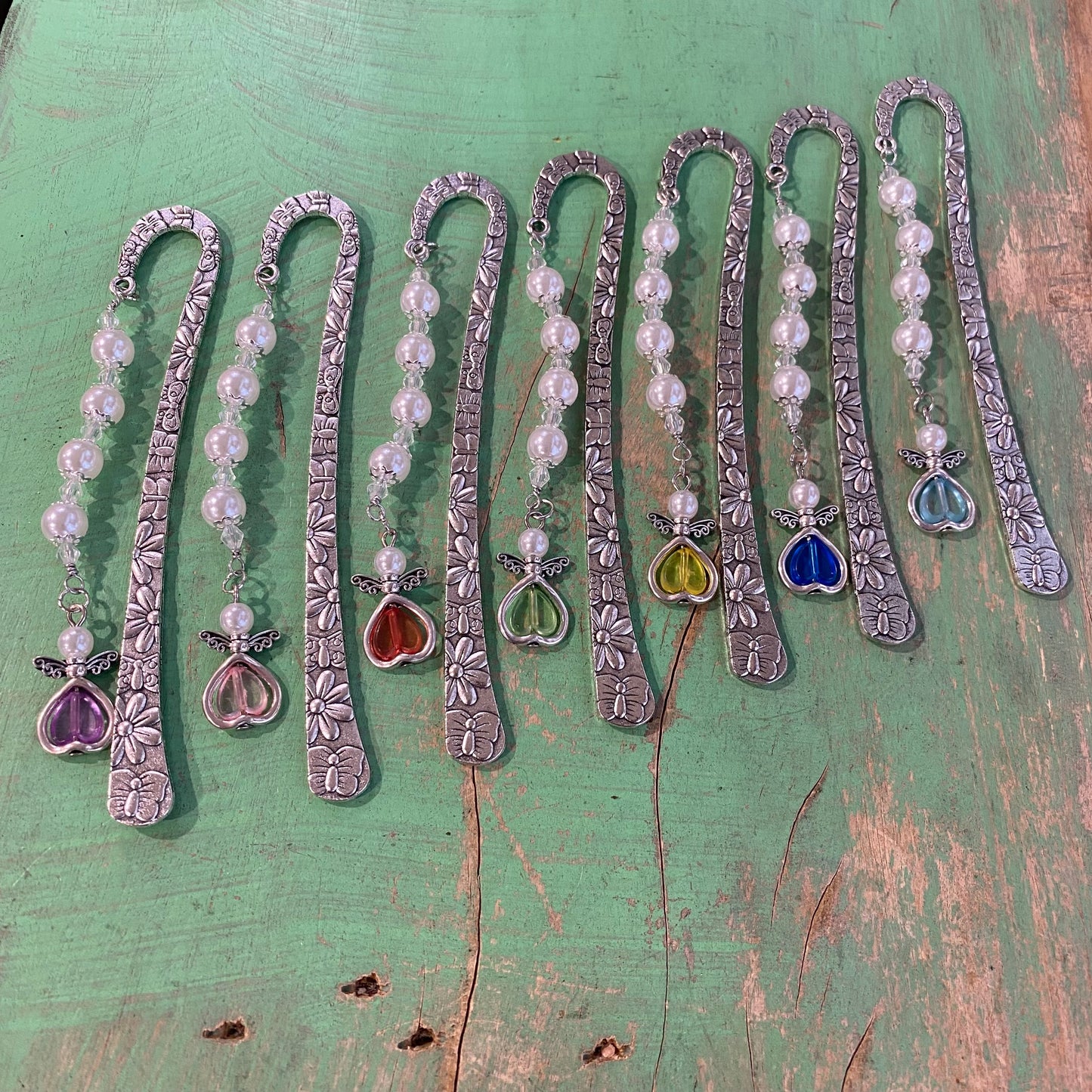 Pearl Flat Crystal Angel Bookmarks