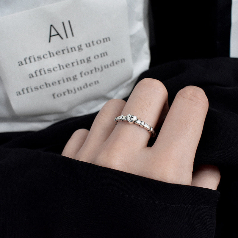 Sterling Silver Stations Adjustable Ring