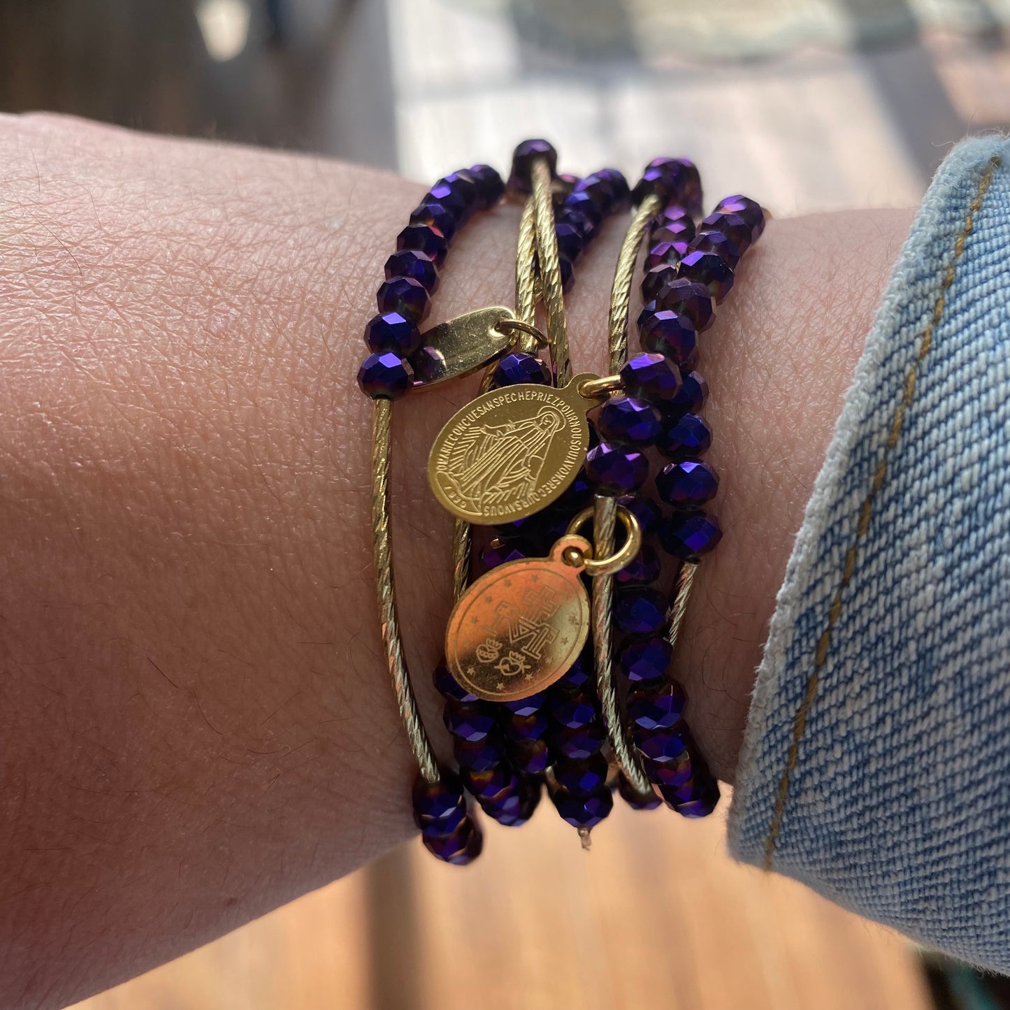 Gold Crystal Miraculous Protection Wrap Necklace or Bracelet