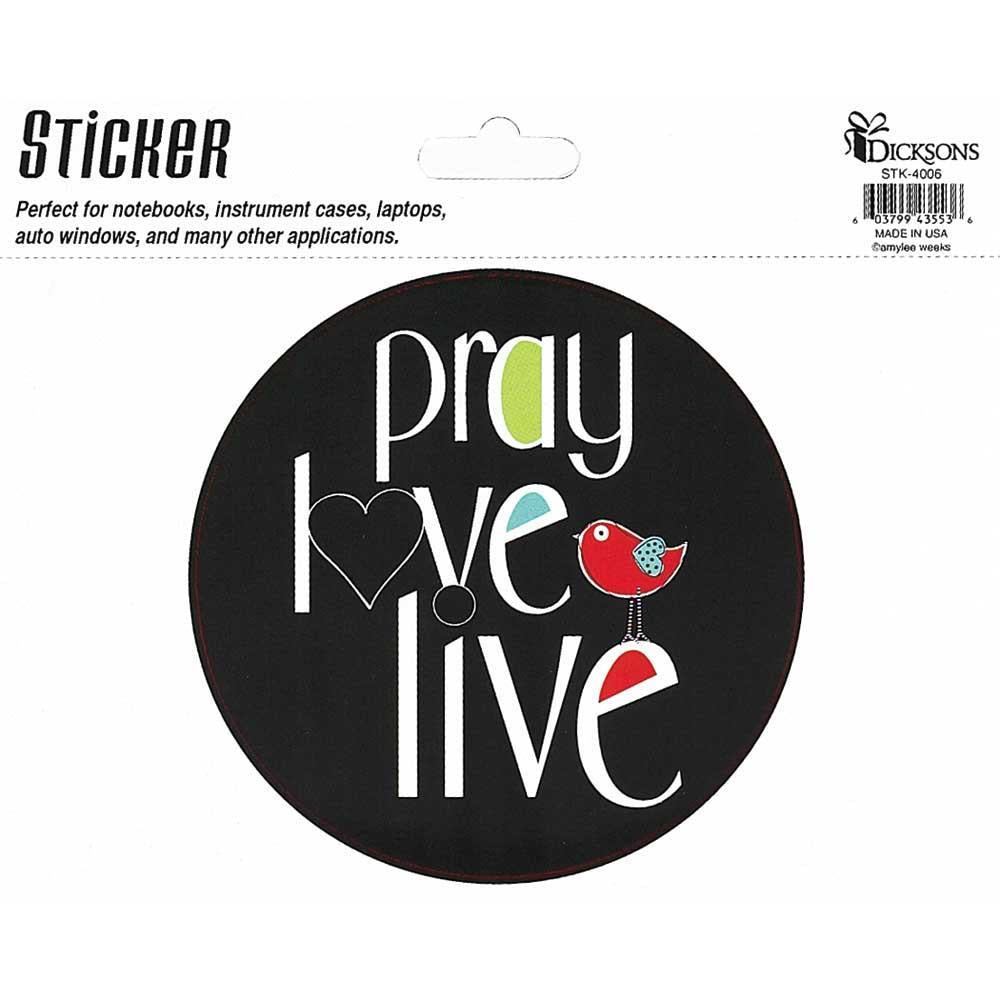 Pray, Love, Live Auto Decal