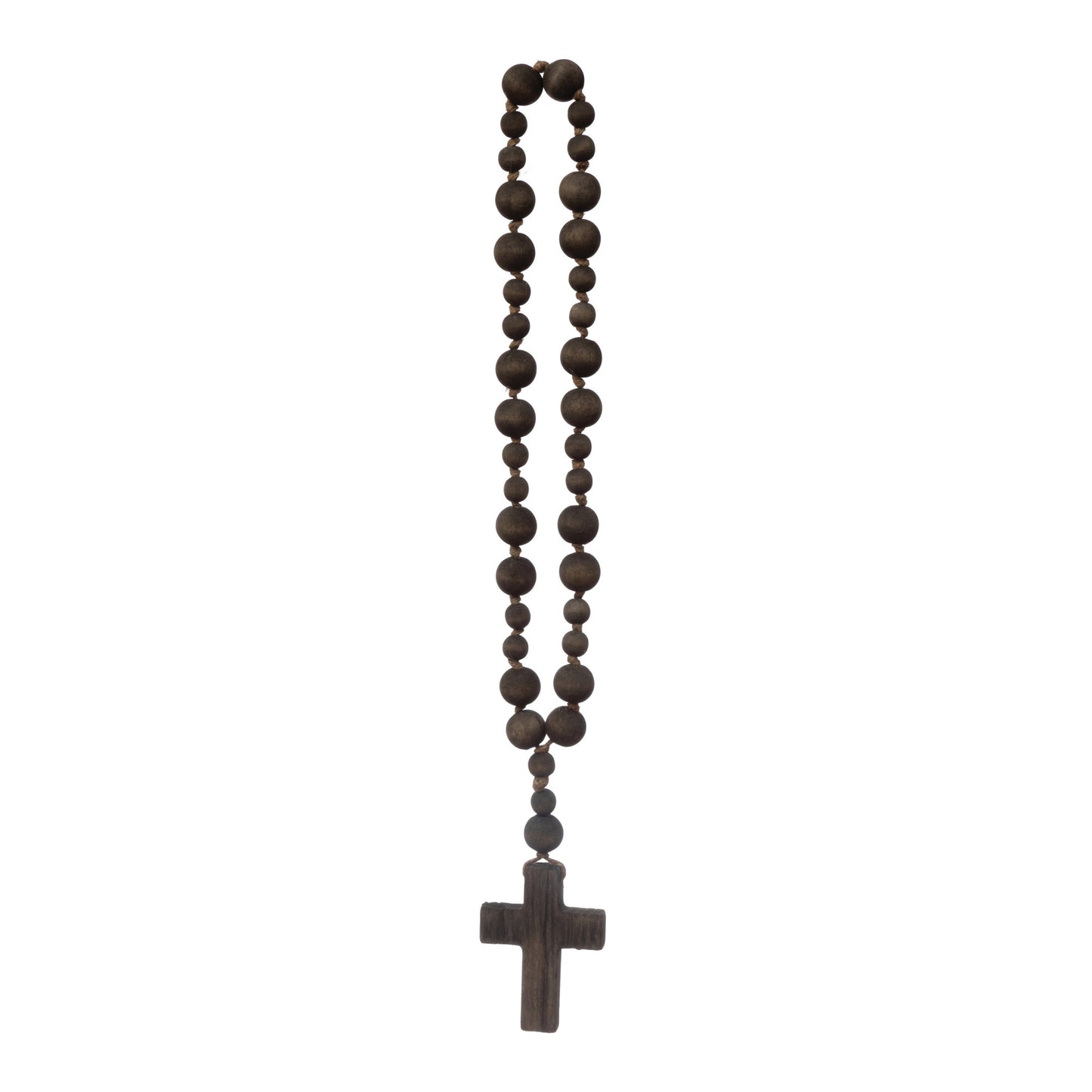 Big Wood Bead Rosary Inspired Decor