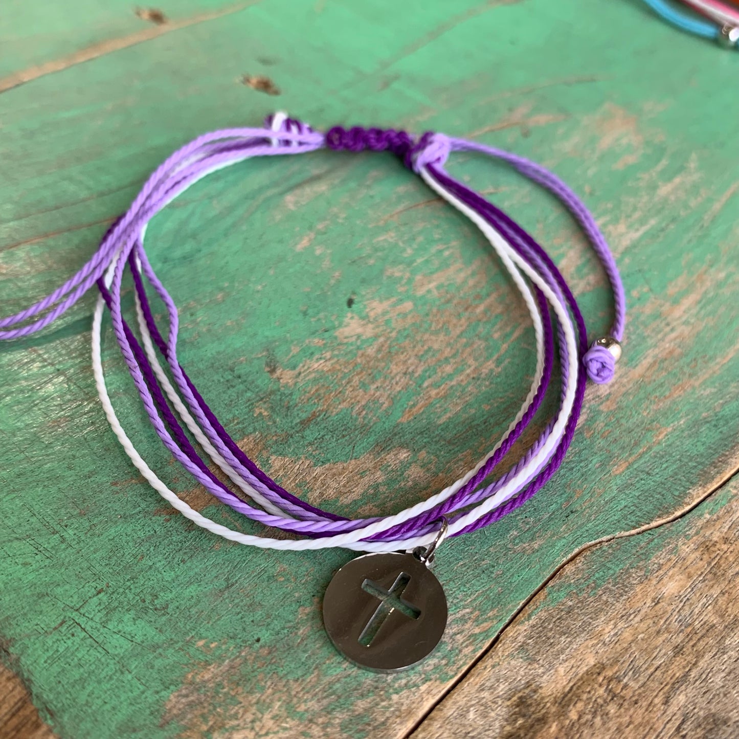 Six Cord Cross Bracelet