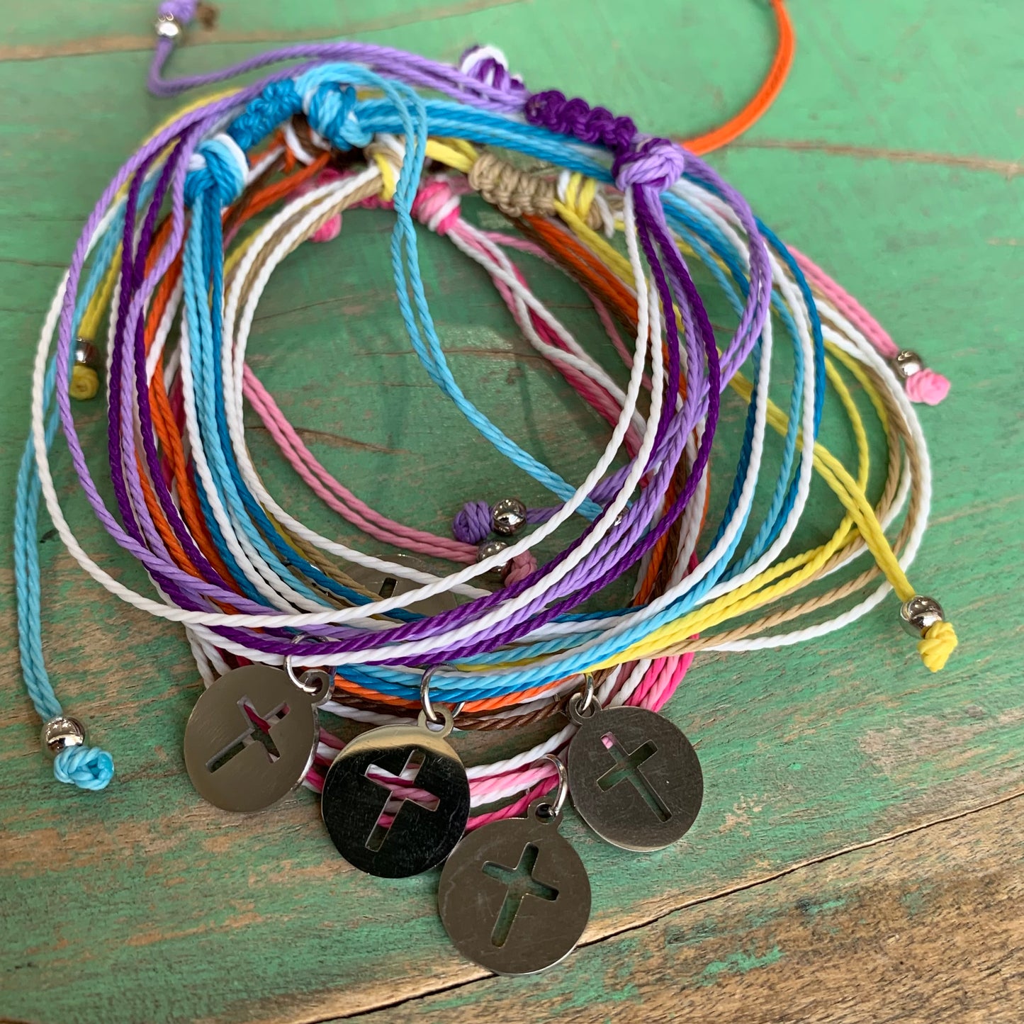 Six Cord Cross Bracelet