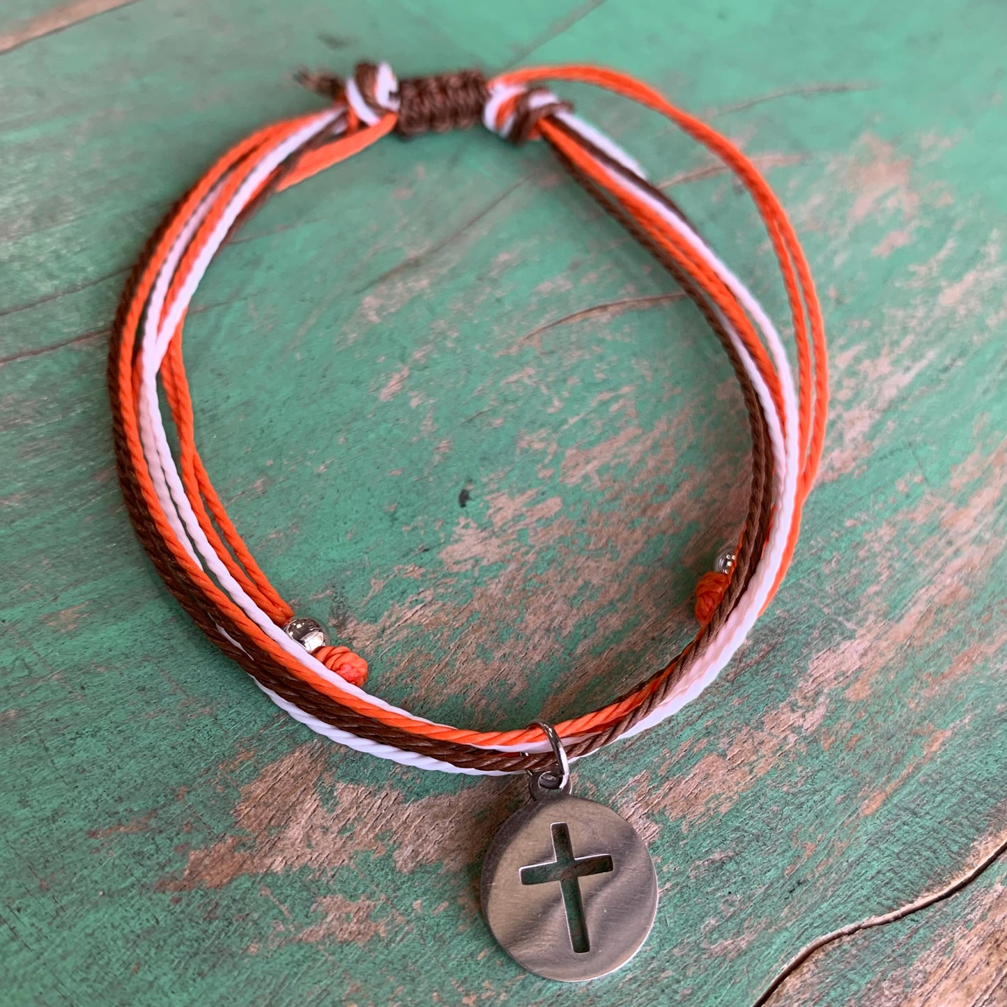 Six Cord Cross Bracelet