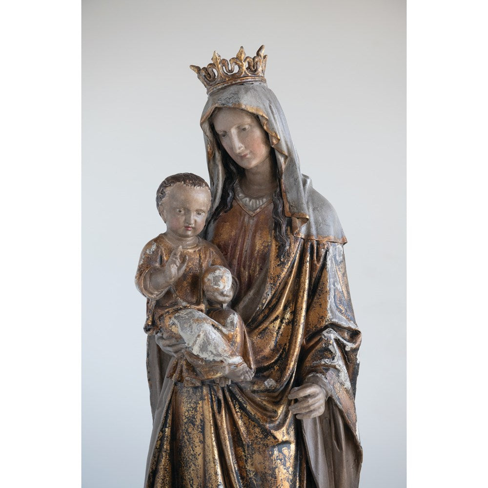 Vintage Reproduction Virgin Mary and Child Statue