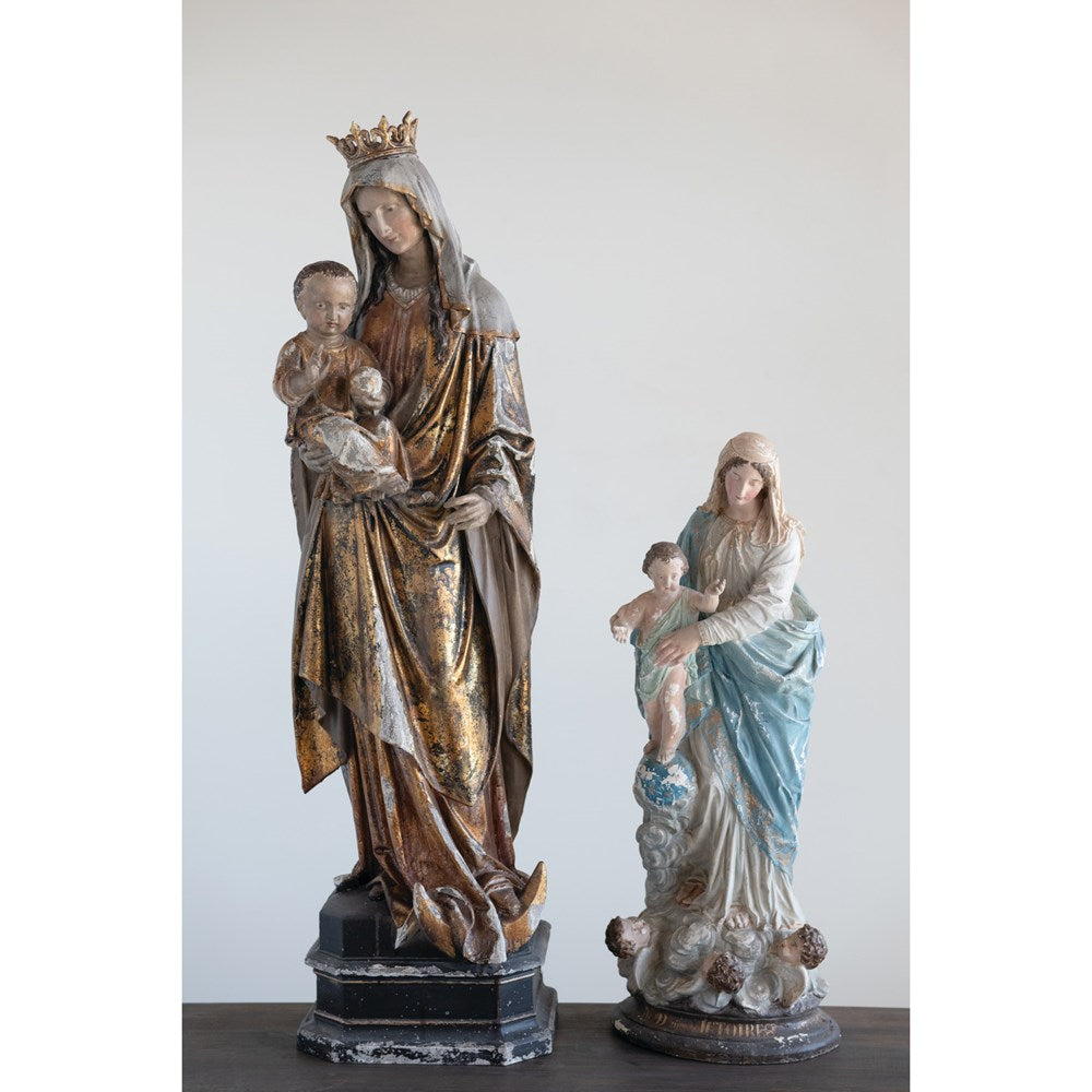 Vintage Reproduction Virgin Mary and Child Statue