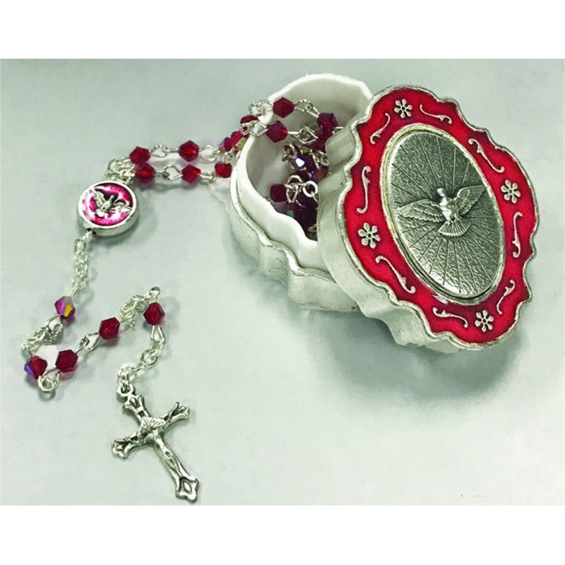 Red Confirmation Rosary Box